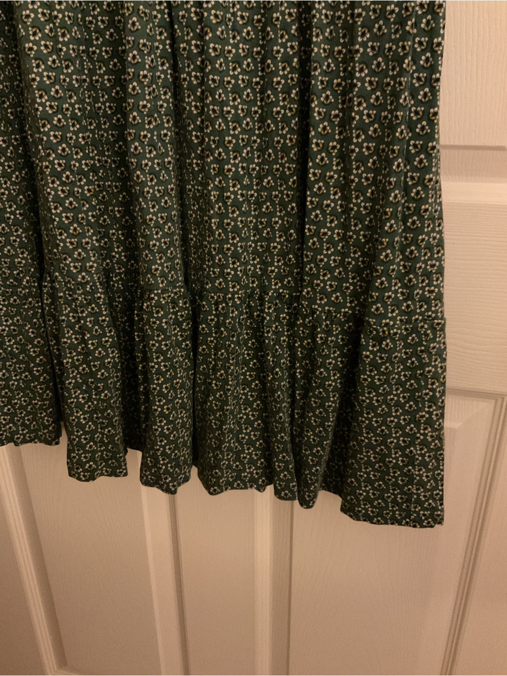 Boden Hunter Green Floral Long Sleeve Tiered Midi Dress US 14R / UK 18R - Picture 7 of 11